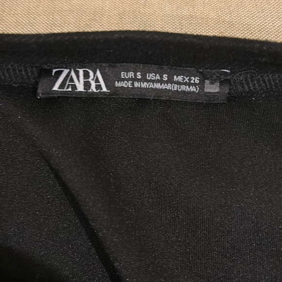 Zara Black Faux Suede Gold Button Shift Sheath Mini Dress - S - Picture 13 of 16